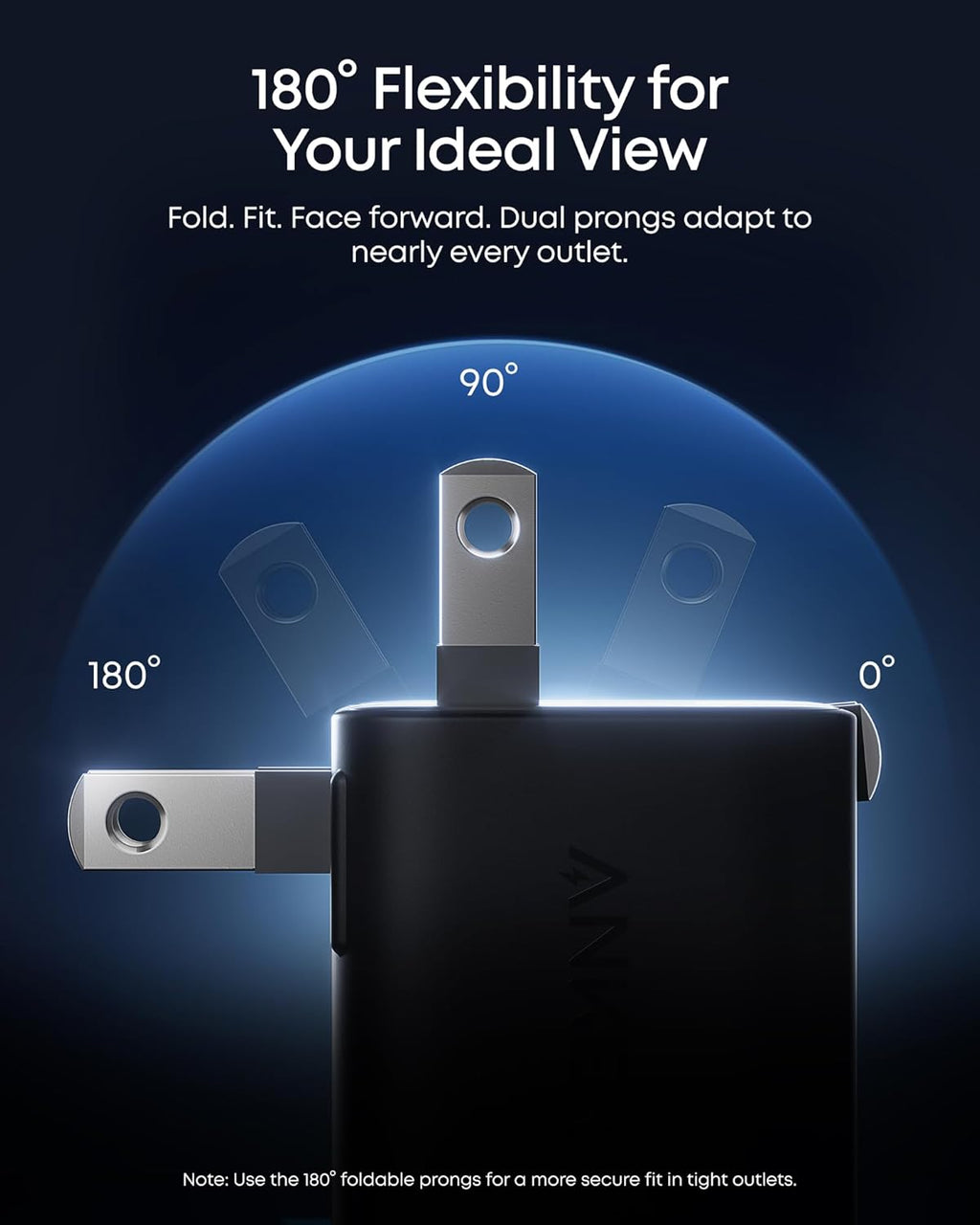 Anker Smart Display Charger, Anker Nano USB C Charger Block, 45W Max Gan Phone Charger,180° Foldable Plug,Smart Recognition,Built-In Care Mode,For Iphone17/16/15(Non-Battery,One USB-C Port,No Cable)