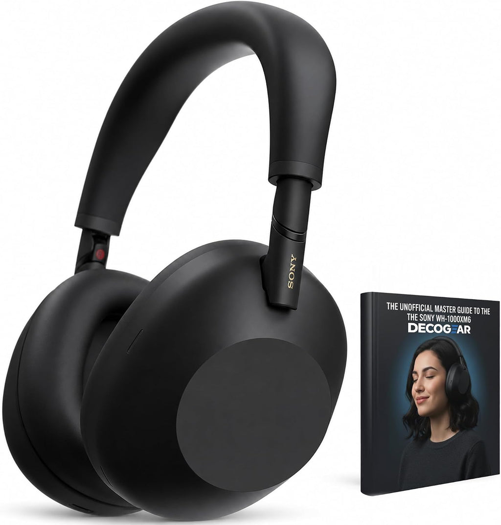 Sony WH-1000XM6 the Best Noise Canceling Wireless Headphones, HD NC Processor QN3, 12 Microphones, Adaptive NC Optimizer, Mastered by Engineers, Studio-Quality, 30-Hour Battery with Deco Guide Bundle
