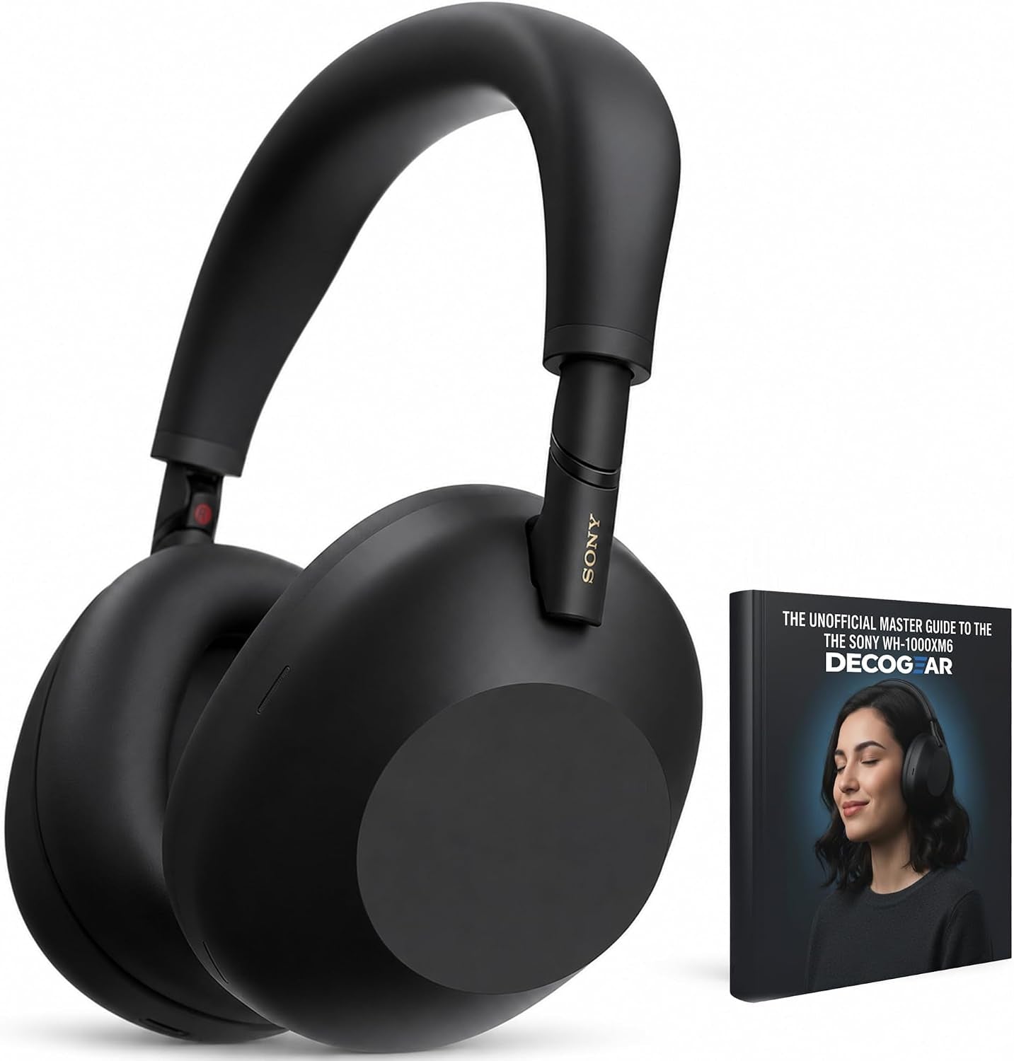 Sony WH-1000XM6 the Best Noise Canceling Wireless Headphones, HD NC Processor QN3, 12 Microphones, Adaptive NC Optimizer, Mastered by Engineers, Studio-Quality, 30-Hour Battery with Deco Guide Bundle