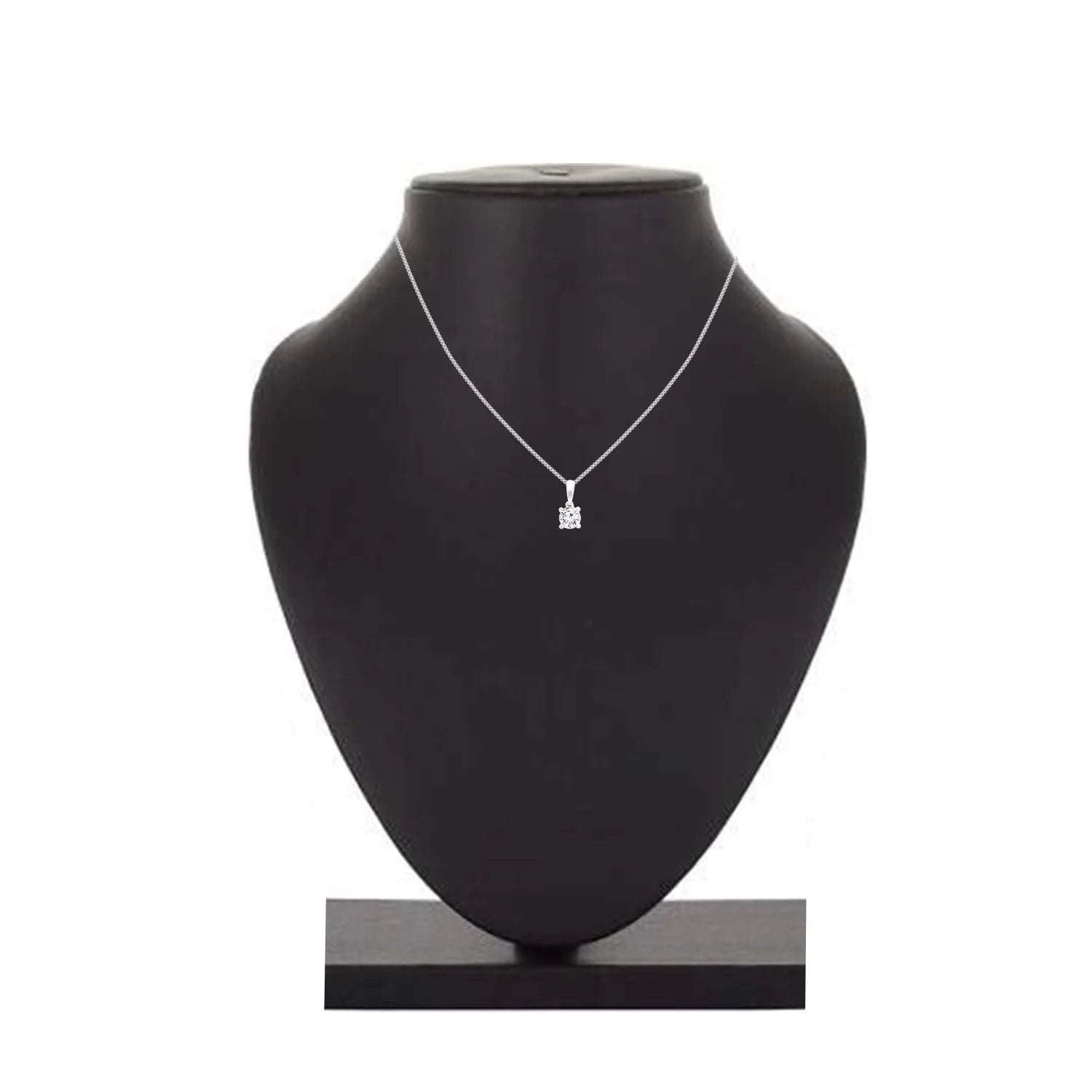 round 1/2 Carat Lab Grown Diamond Solitaire Pendant Necklace in Sterling Silver