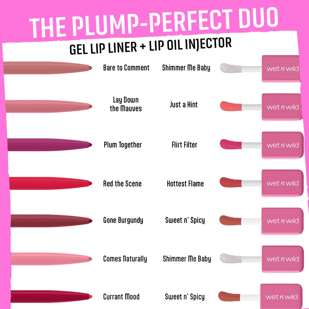 Wet N Wild Lip Liner Perfect Pout Matte Retractable Gel Lip Liner Pencil, Plum Together