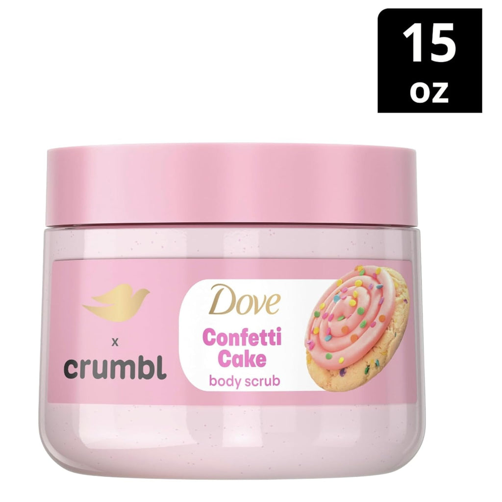 Dove Moisturizing Confetti Cake Body Wash & Scrub Combo, 20Oz Wash + 15Oz Scrub, Limited Edition, Paraben & Sulfate Free, for Body, Improves Skin Texture, Moisturizes
