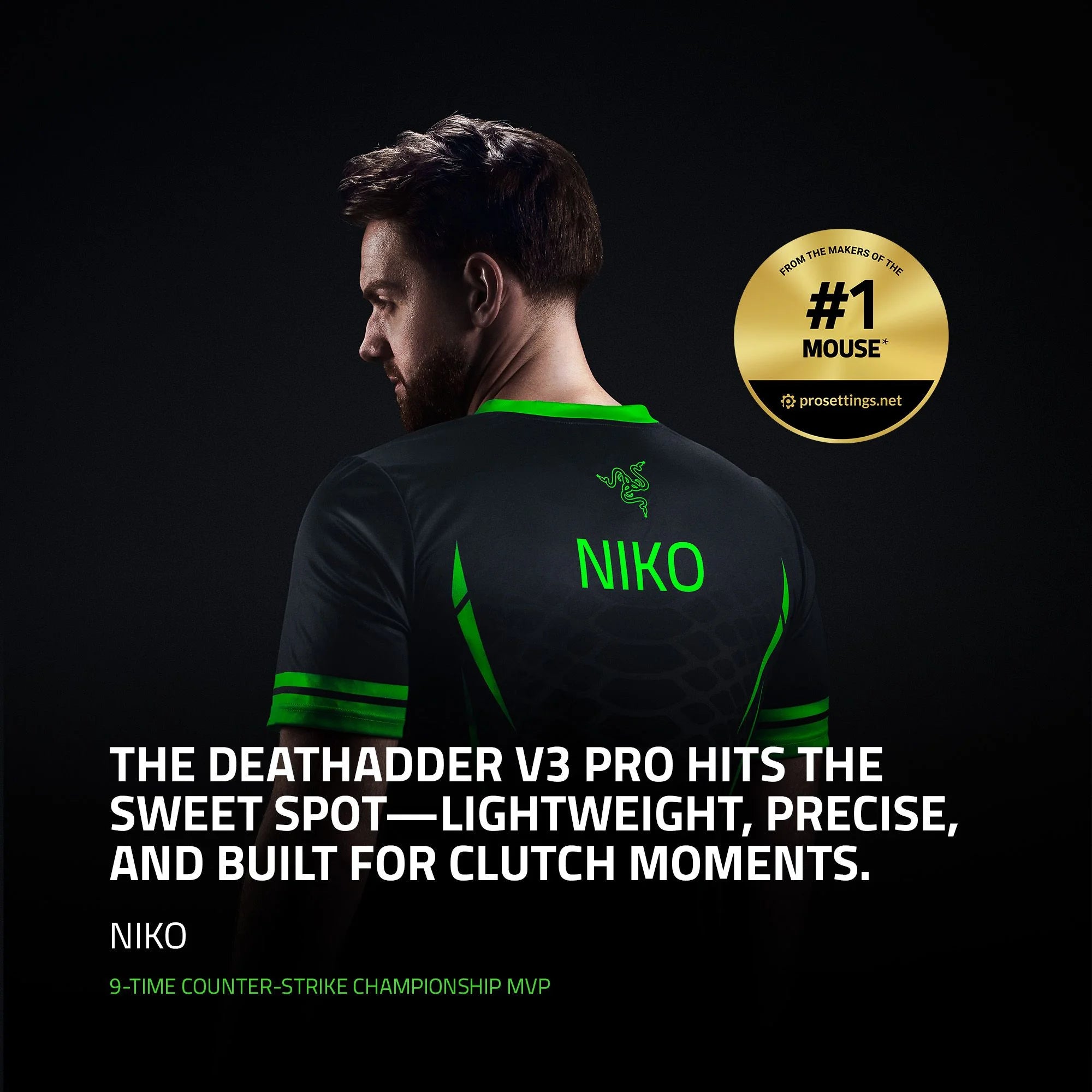 Deathadder V3 Pro Wireless Esports Gaming Mouse, 64G, 5 Buttons, 2.4Ghz & Bluetooth Connectivity, White