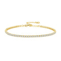 925 Sterling Silver Women Adjustable Tennis Bracelet - Platinum Plated Clear 3Mm Cubic Zirconia Classic Tennis Bracelet