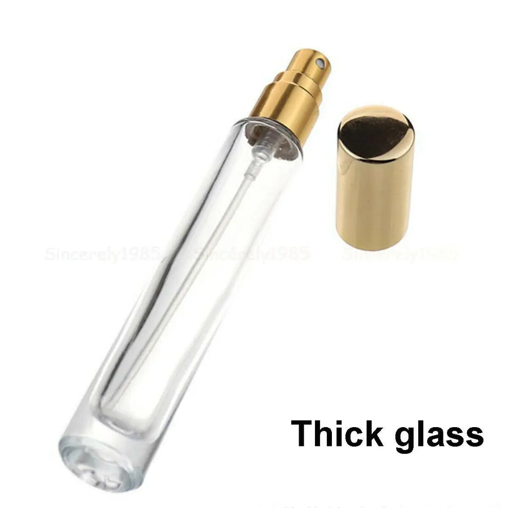 3X 10X 10ML Clear round Thick Glass Perfume Oil Bottles Spray Atomizer Empty Sample Vial Refillable Sprayer Flacon High Grade