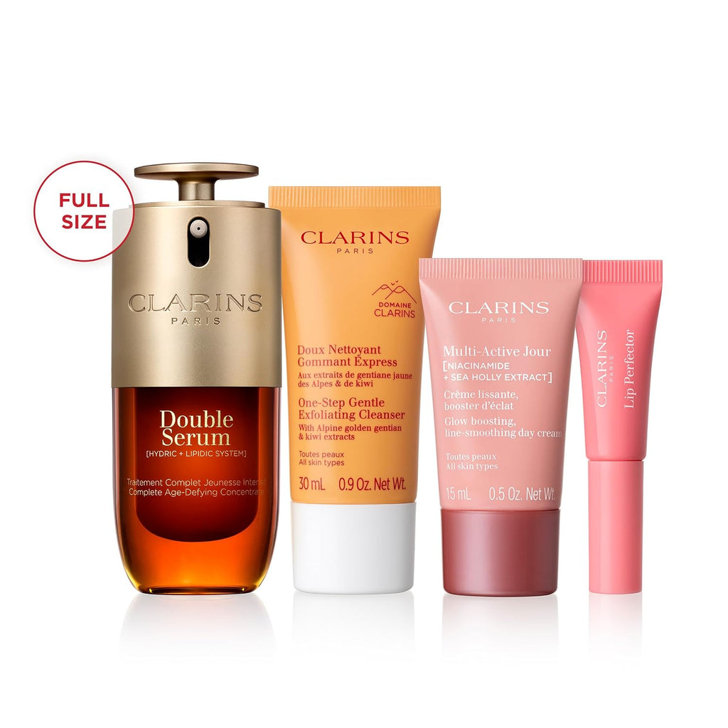 Clarins DOUBLE SERUM | anti Aging Face Serum | Visibly Firms, Smoothes, Boosts Radiance, and Refines Pores | 24H Hydration | All Skin Types