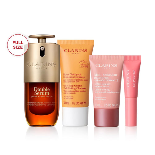 Clarins DOUBLE SERUM | anti Aging Face Serum | Visibly Firms, Smoothes, Boosts Radiance, and Refines Pores | 24H Hydration | All Skin Types