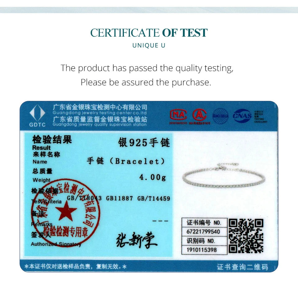 925 Sterling Silver Women Adjustable Tennis Bracelet - Platinum Plated Clear 3Mm Cubic Zirconia Classic Tennis Bracelet