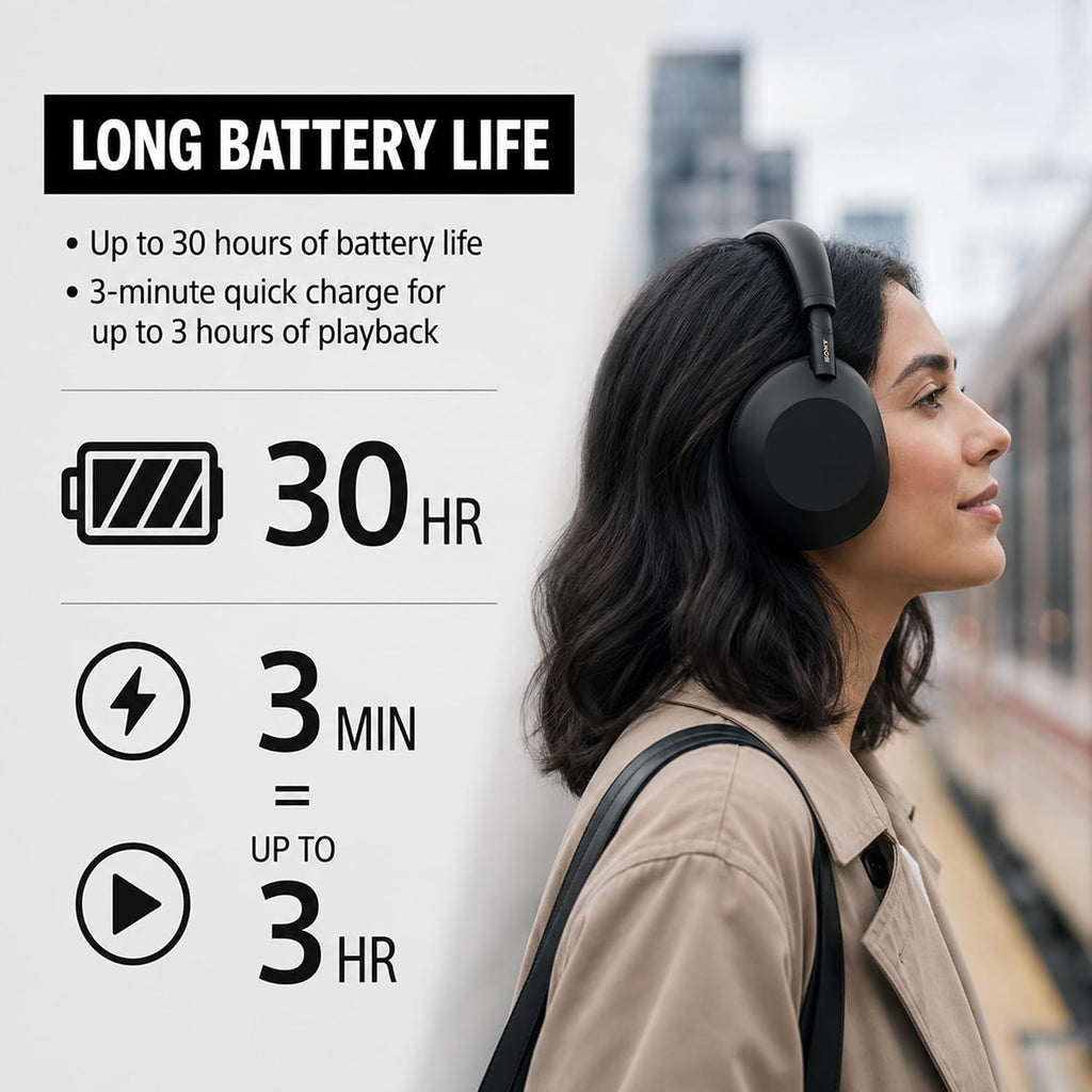 Sony WH-1000XM6 the Best Noise Canceling Wireless Headphones, HD NC Processor QN3, 12 Microphones, Adaptive NC Optimizer, Mastered by Engineers, Studio-Quality, 30-Hour Battery with Deco Guide Bundle