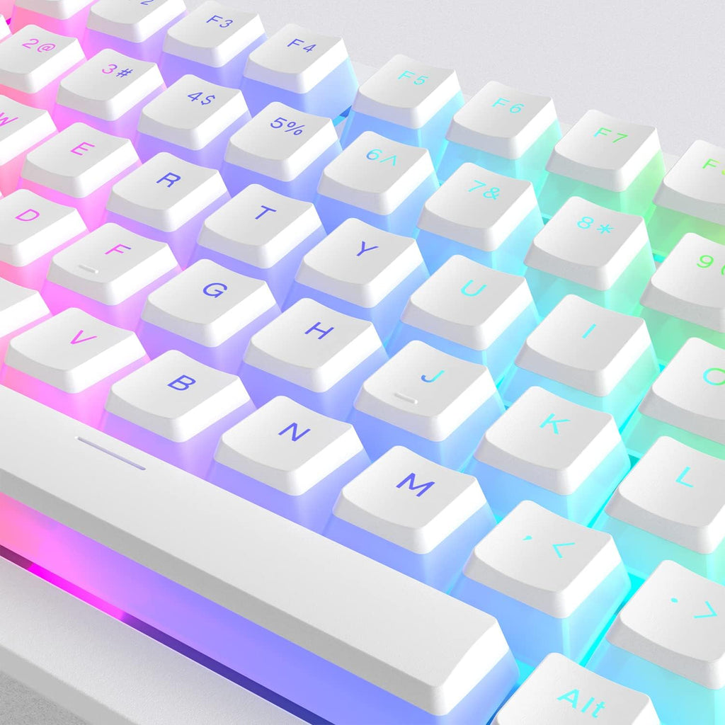 Womier Pudding Keycaps, PBT Shine through Keycaps White 164 Keys Set | Custom Key Caps Set OEM Profile, Mechanical Keyboard Keycap Universal Compatiability for 100%, 75%, 65%, 60% Keyboard-White