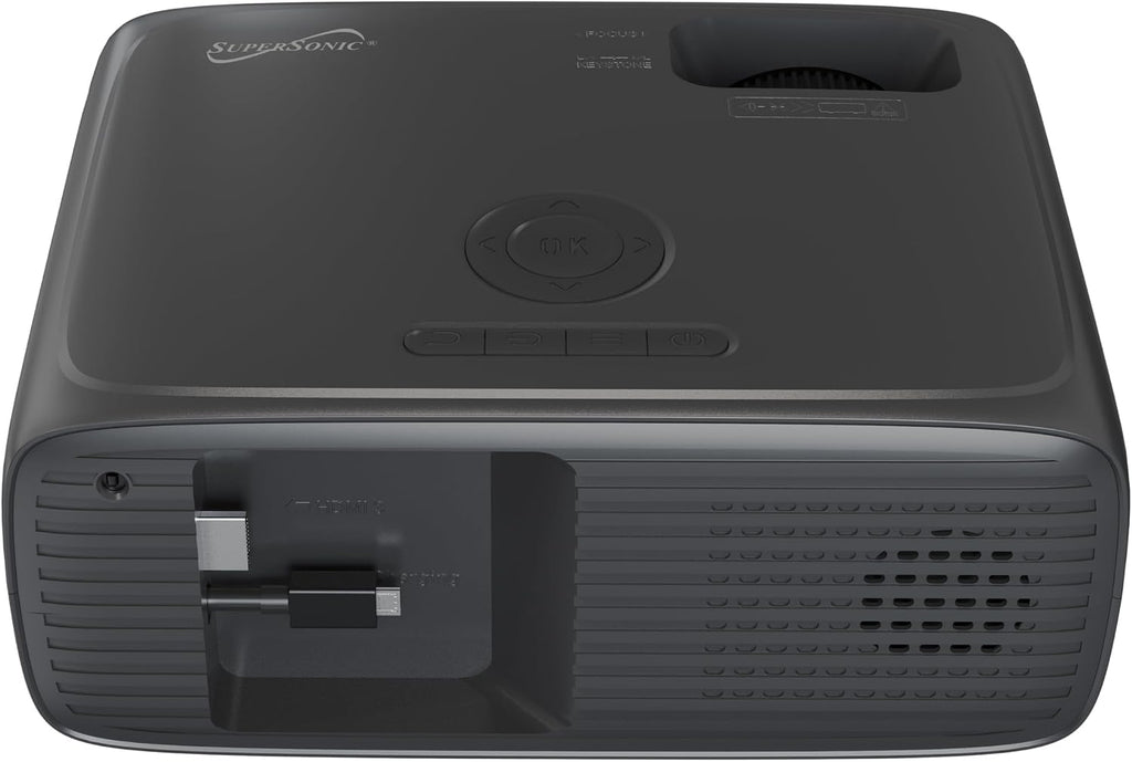 SC-282P KIT Full HD 1080P LED PROJECTOR with Bluetooth 150" Display, 3×HDMI, USB/SD, Keystone, Built-In Speaker, Includes 100" Screen, Tripod, HDMI & AV Cables – Home Theater Bundle