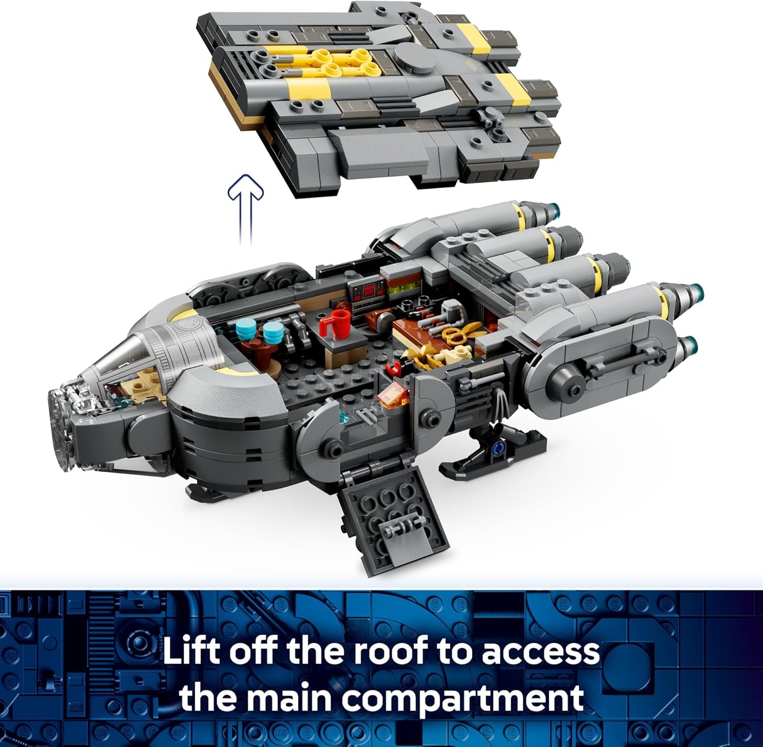 LEGO Star Wars: the Mandalorian and Grogu Anzellan Starship Building Toy - Build and Display Set for Boys & Girls, Ages 9+ - Star Wars Gifts for Kids - W/Grogu & 2 Anzellan Figures - 75445
