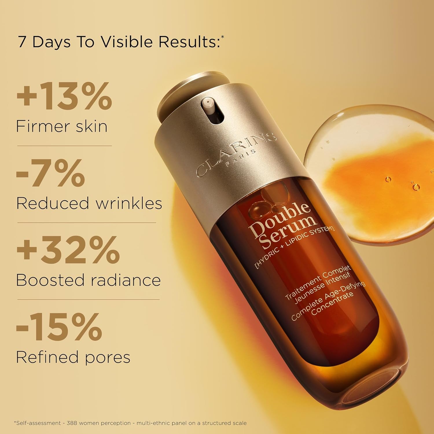 Clarins DOUBLE SERUM | anti Aging Face Serum | Visibly Firms, Smoothes, Boosts Radiance, and Refines Pores | 24H Hydration | All Skin Types