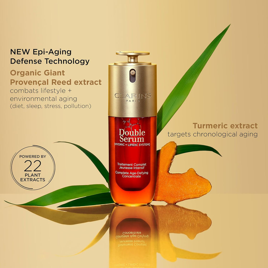 Clarins DOUBLE SERUM | anti Aging Face Serum | Visibly Firms, Smoothes, Boosts Radiance, and Refines Pores | 24H Hydration | All Skin Types