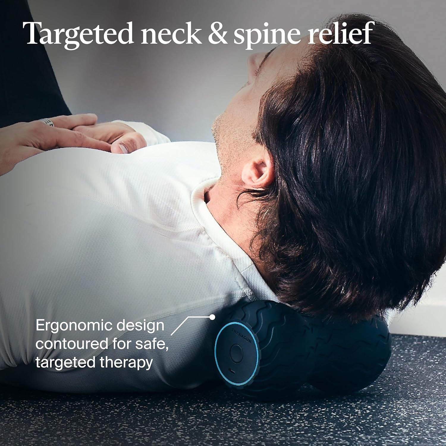 Theragun Therabody Waveduo - Ergonomically Contoured Foam Roller - Bluetooth Enabled Muscle Roller for Your Back, Neck & Spine with 5 Customizable Vibration Frequencies in Therabody App