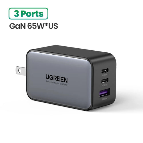 【US Plug】 100W Gan Charger USB C Charger QC4.0 3.0 Quick Charge for Macbook Laptop Tablet PD Fast Charger for Iphone 15 14