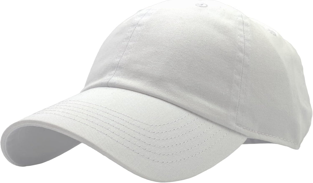 Utmost Unisex Classic Low Profile Cotton Baseball Cap Plain Blank Camoflauge Soft Unconstructed Adjustable Size Dad Hat (White)