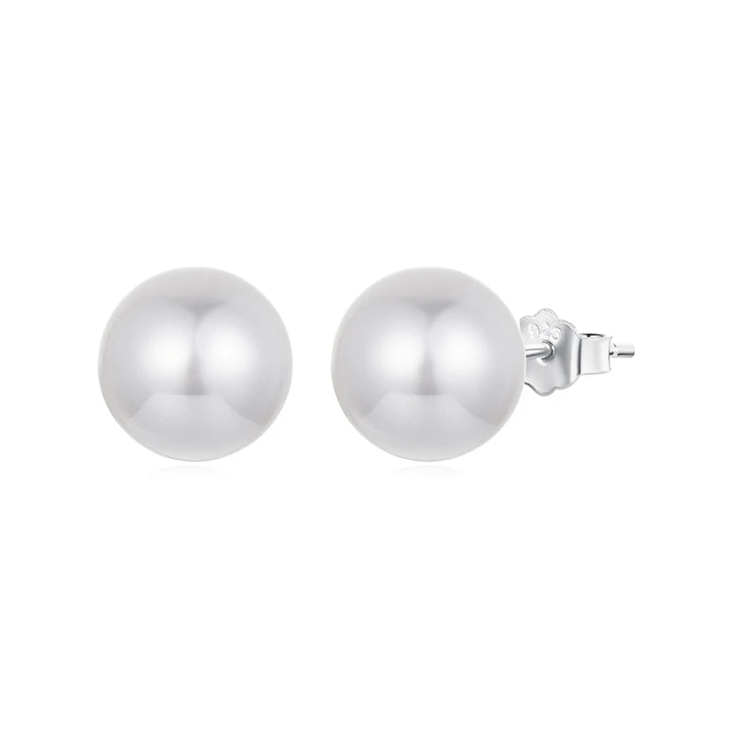 925 Sterling Silver Faux Pearl Earrings Studs, Hypoallergenic Earrings Lightweight Bridal Wedding Jewelry for Women
