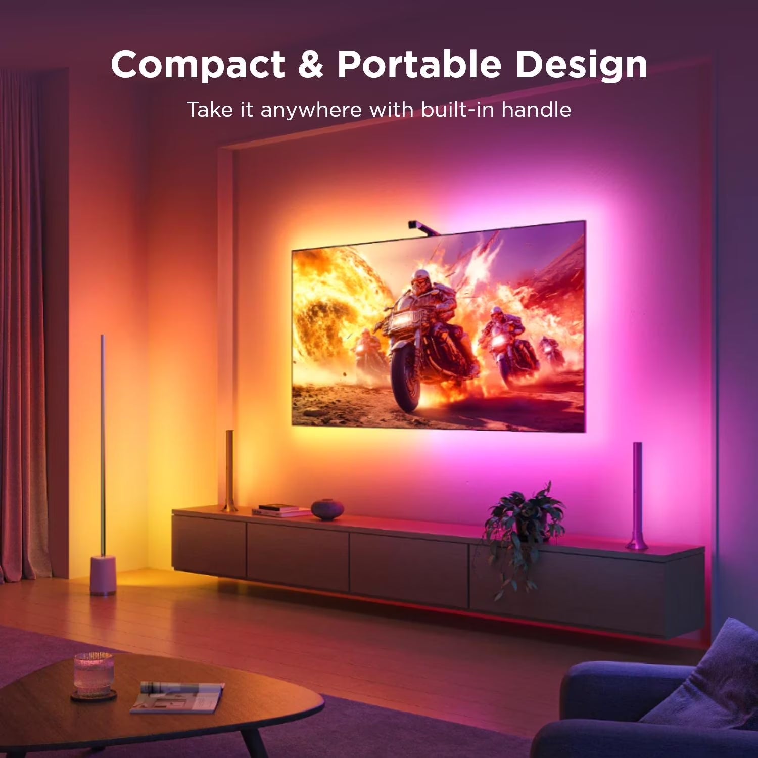 RGBICW TV Backlight 3 Lite - for 55-65 Inch Tvs - Black