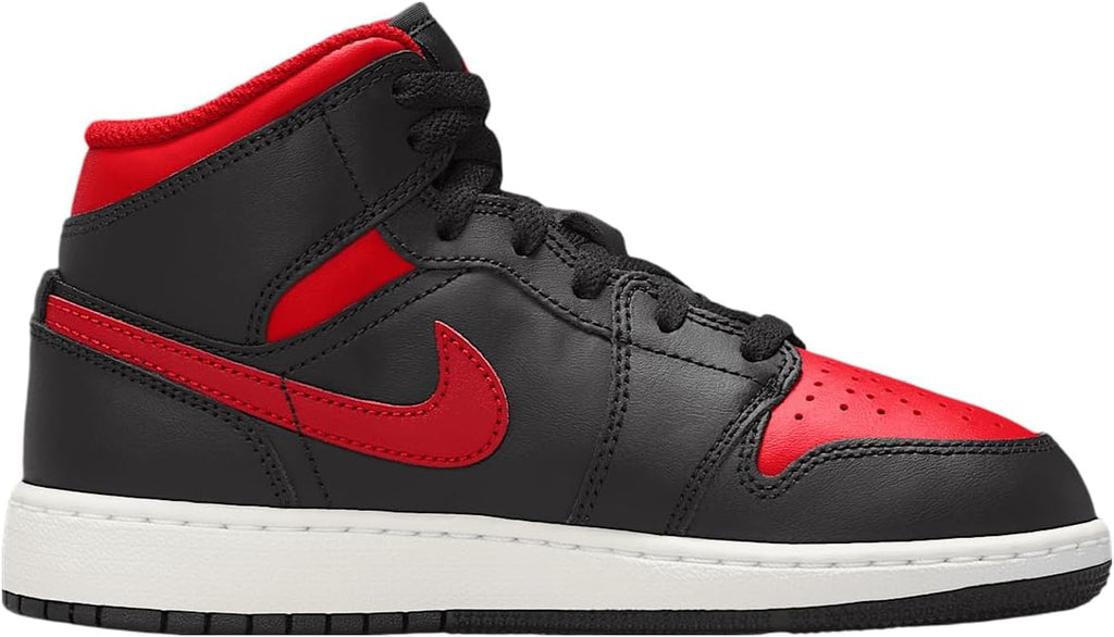 AIR JORDAN 1 MID (GS) "BLACK/VARSITY RED-SUMMIT WHITE"