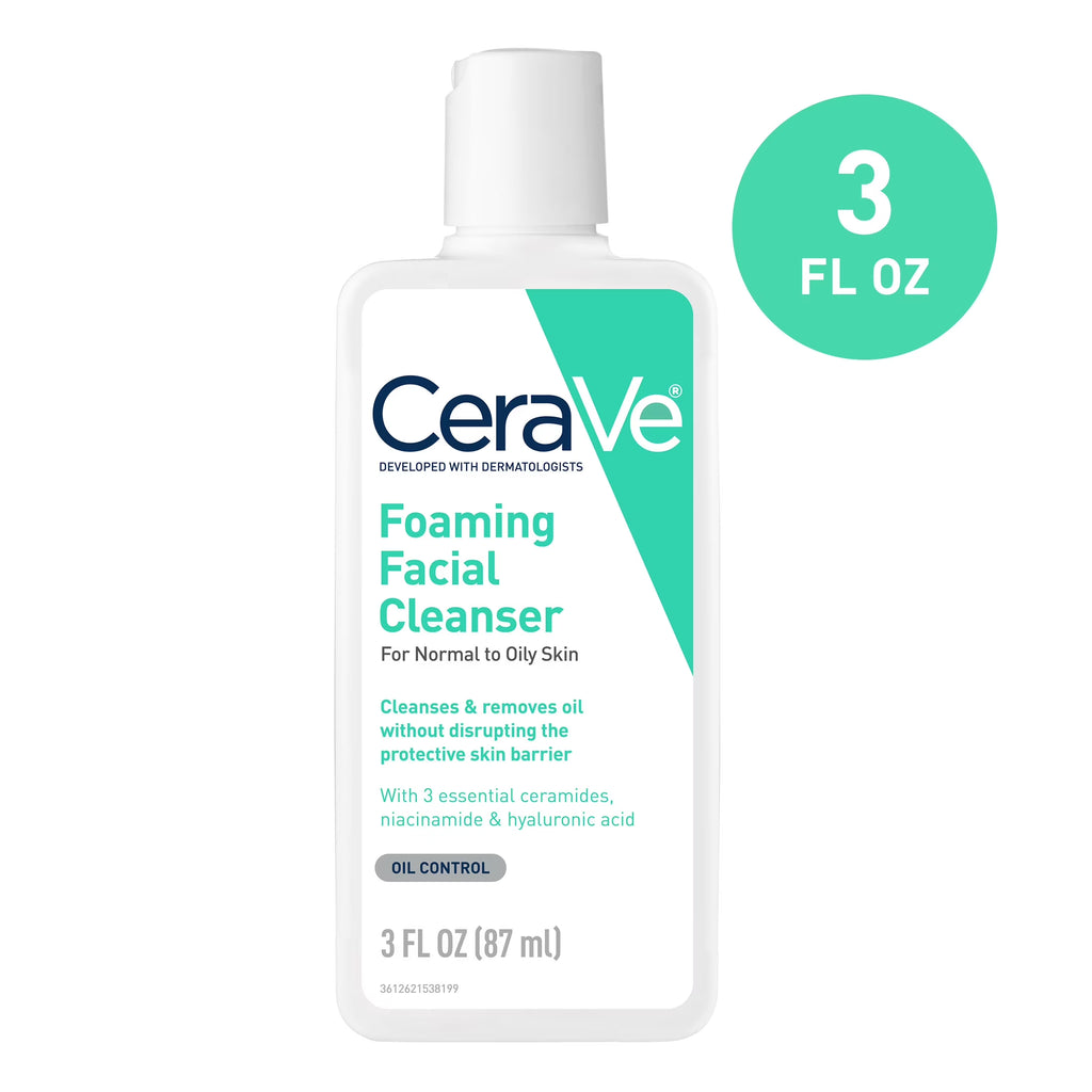 Travel Size Foaming Facial Cleanser for Normal to Oily Skin, 3 Fl Oz