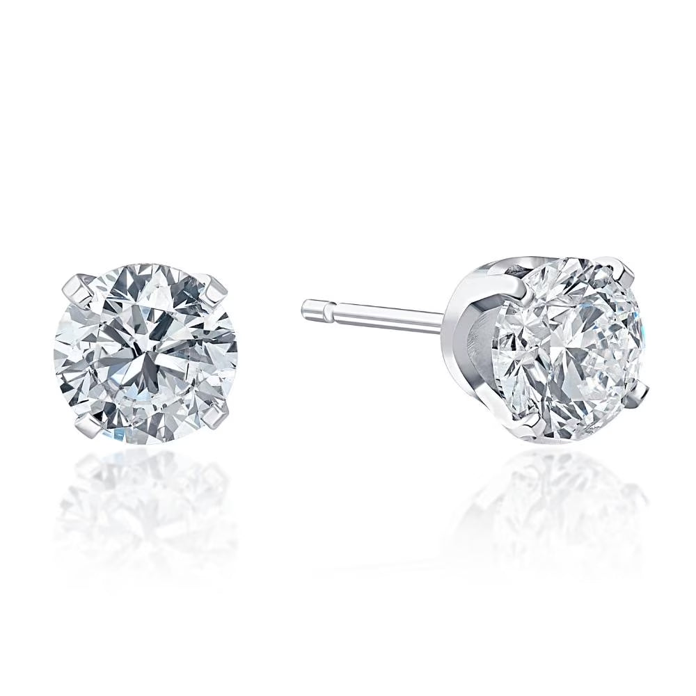 Pompeii 1 Carat (Ctw) Diamond Studs in 14K White Gold Lab Grown (HI,VS)