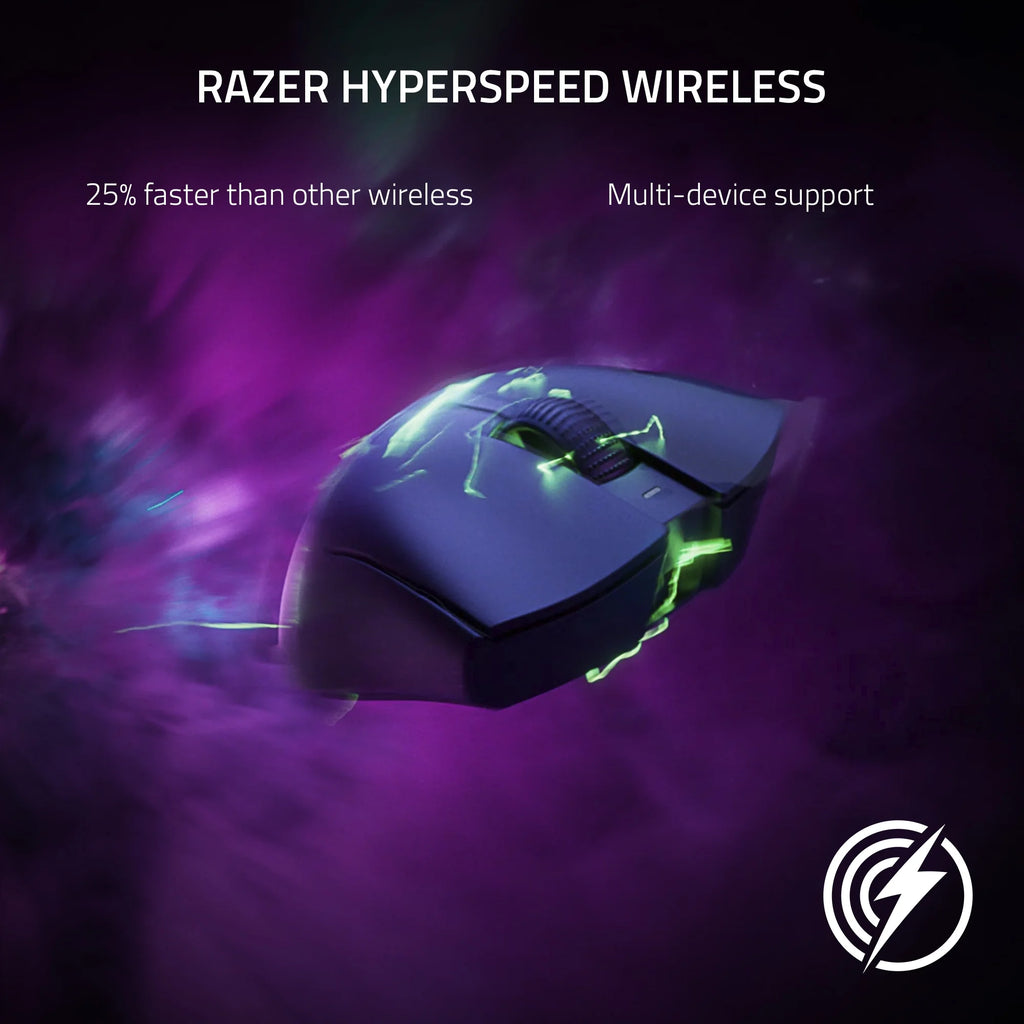 Deathadder V3 Pro Wireless Esports Gaming Mouse, 64G, 5 Buttons, 2.4Ghz & Bluetooth Connectivity, White