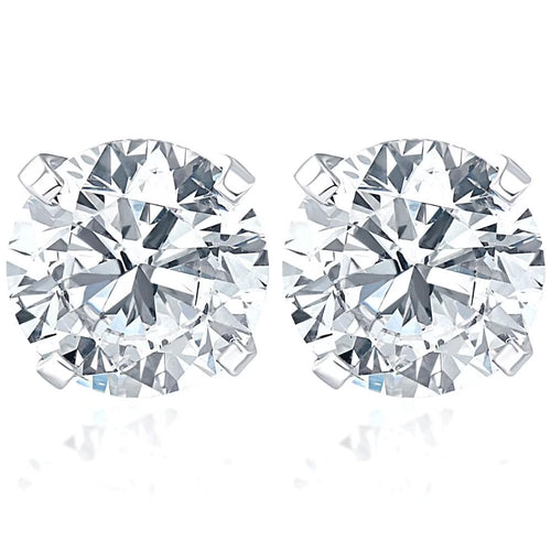 Pompeii 1 Carat (Ctw) Diamond Studs in 14K White Gold Lab Grown (HI,VS)