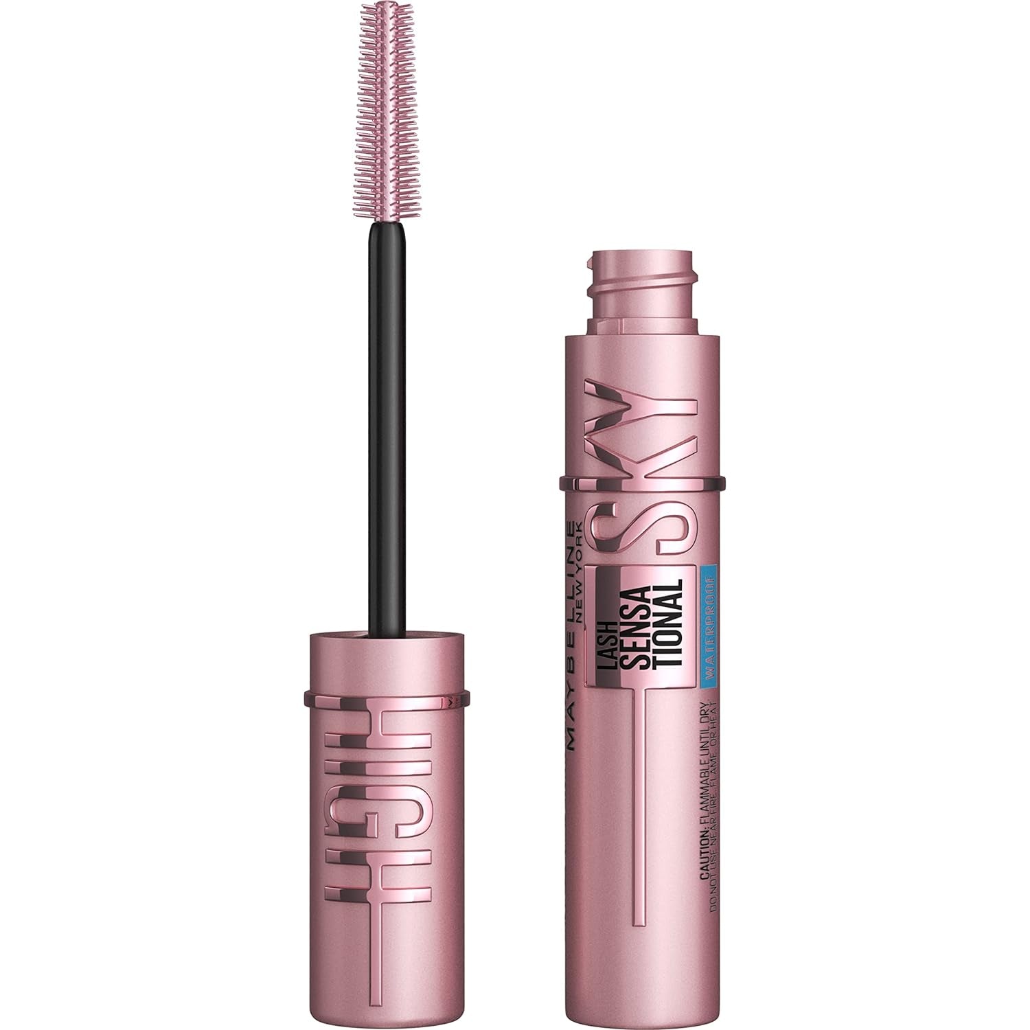 Maybelline Lash Sensational Sky High Washable Mascara, Volumizing, Lengthening, Defining, Curling, Multiplying, Buildable Mascara Make up Formula, Green Altitude, 1 Count