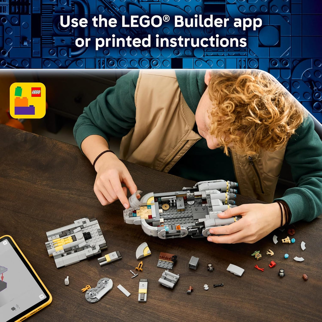 LEGO Star Wars: the Mandalorian and Grogu Anzellan Starship Building Toy - Build and Display Set for Boys & Girls, Ages 9+ - Star Wars Gifts for Kids - W/Grogu & 2 Anzellan Figures - 75445