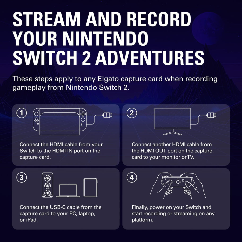 Elgato 4K S Capture Card for PS5, Xbox Series X/S, Switch 2 | 4K60 Capture, 1440P120 or 1080P240 Passthrough, HDR10 Support, Near-Zero Latency, USB-C, Analog Audio Input