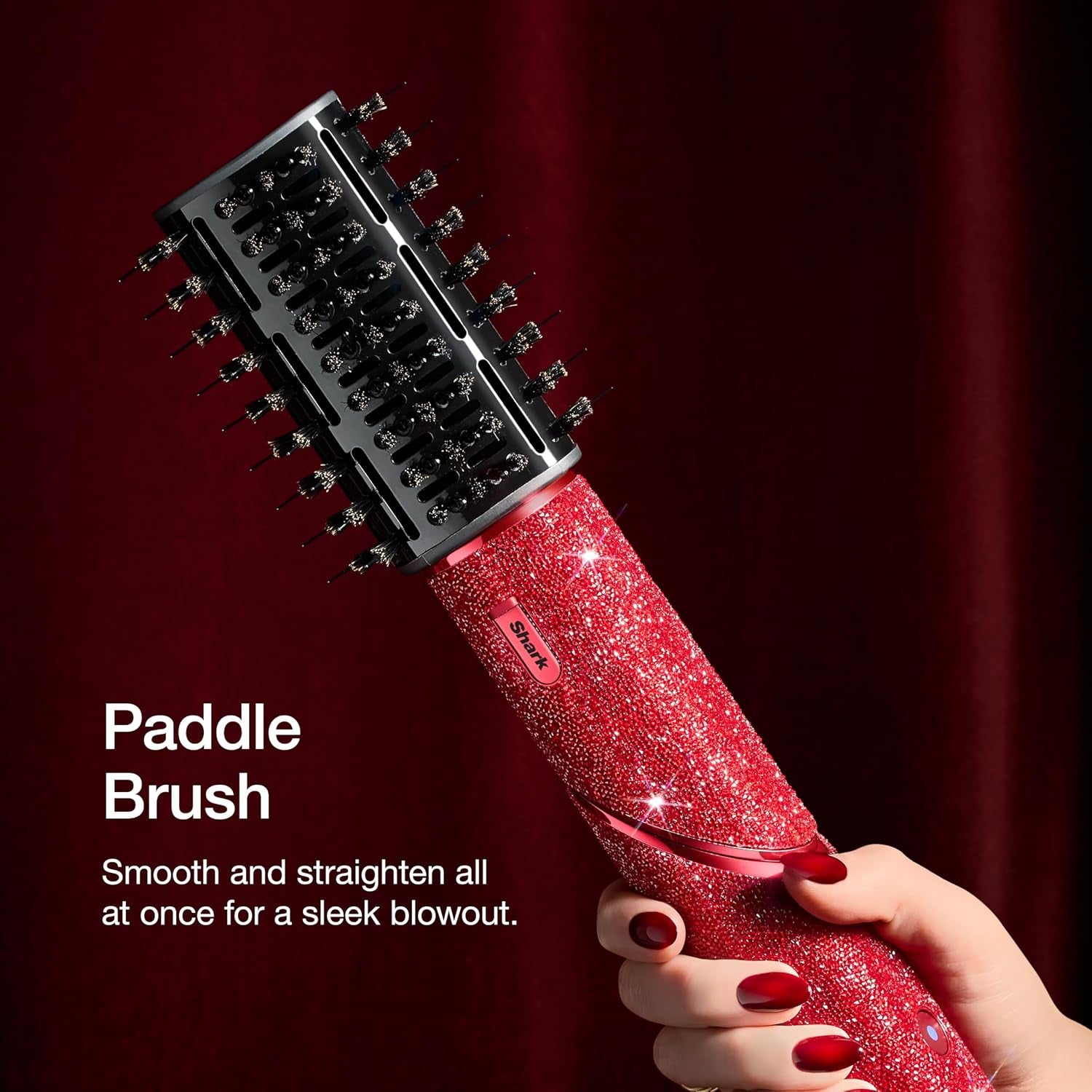 Shark Flexstyle Air Styling & Drying System | Powerful Hair Dryer & Multi-Styler | with Auto-Wrap Curlers, Diffuser, Oval & Paddle Brush, Concentrator Attachment | Red Sparkle | HD442JR