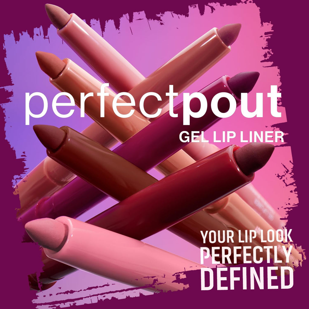 Wet N Wild Lip Liner Perfect Pout Matte Retractable Gel Lip Liner Pencil, Plum Together