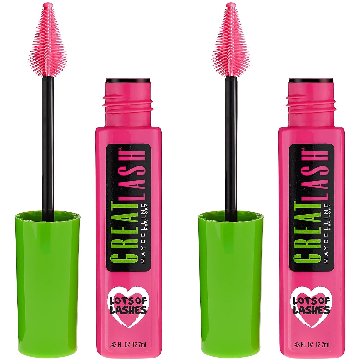 Maybelline Great Lash Lots of Lashes Washable Mascara, Volumizing, Thickening and Curling Mascara, Very Black, 1 Count