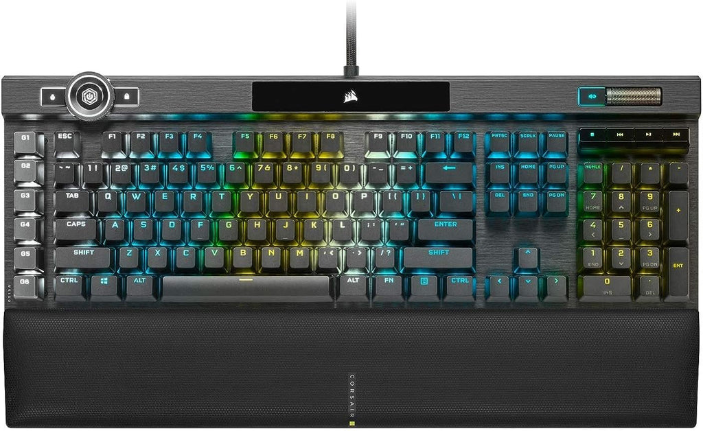 Corsair K100 RGB Optical-Mechanical Wired Gaming Keyboard - QWERTY US Layout, OPX Switches - PBT Double-Shot Keycaps - Elgato Stream Deck and Icue Compatible - Black