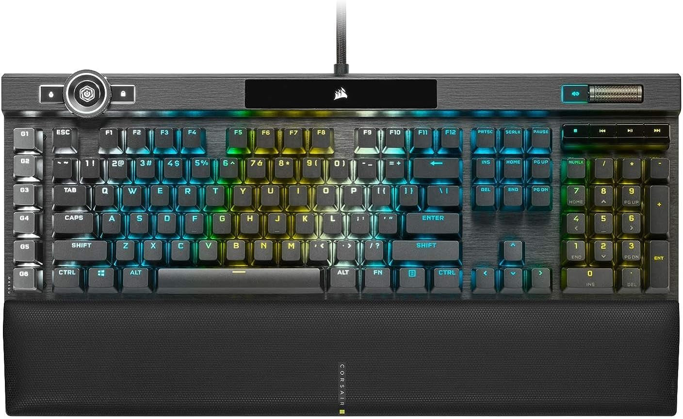 Corsair K100 RGB Optical-Mechanical Wired Gaming Keyboard - QWERTY US Layout, OPX Switches - PBT Double-Shot Keycaps - Elgato Stream Deck and Icue Compatible - Black