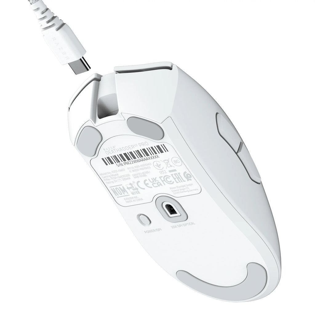 Deathadder V3 Pro Wireless Esports Gaming Mouse, 64G, 5 Buttons, 2.4Ghz & Bluetooth Connectivity, White