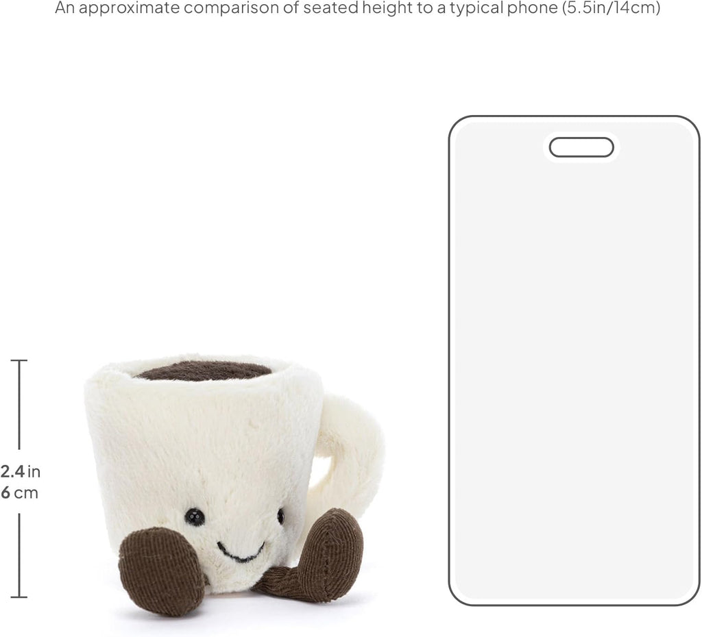 Jellycat Amuseables Espresso Cup Coffee Stuffed Toy, 4 Inches - Drink Plush - Fun Gift Idea