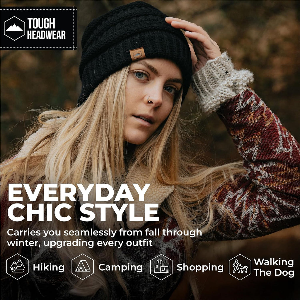 Tough Headwear Slouchy Beanie Hat - Itch-Free Winter Hats for Women - Stretchable Beanies for Women - Acrylic Winter Gear