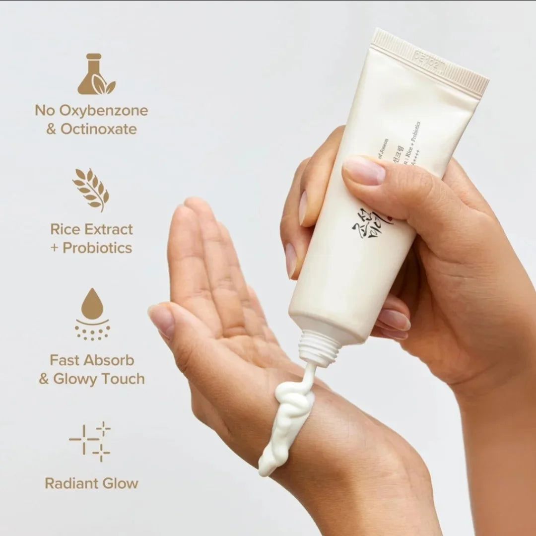 SPF50+  Sunscreen Korean Rice Probiotic Solar Blocker Skin Cream anti UV Sun Block Facial Mild Moisturizer 50Ml