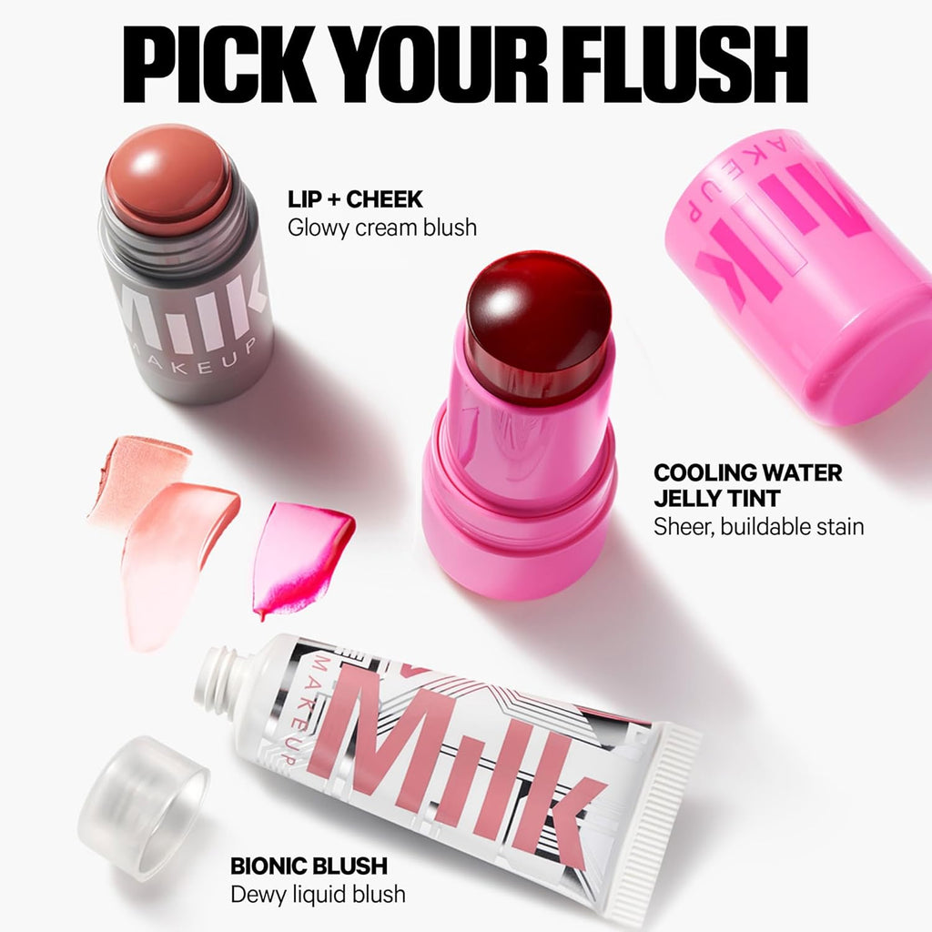 Milk Makeup Cooling Water Jelly Tint – Long-Lasting Sheer Lip + Cheek Stain with Firming Vegan Collagen + Hydrating Aloe – Transfer Proof, Buildable Lip Tint + Blush