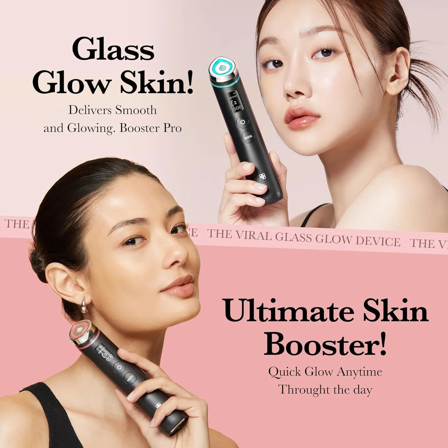 Booster Pro | 6-In-1 Real Glass Glow Beauty Massager