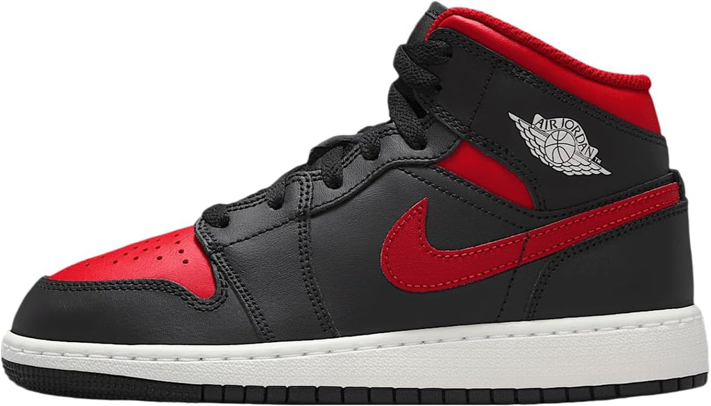 AIR JORDAN 1 MID (GS) "BLACK/VARSITY RED-SUMMIT WHITE"