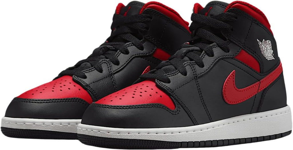 AIR JORDAN 1 MID (GS) "BLACK/VARSITY RED-SUMMIT WHITE"