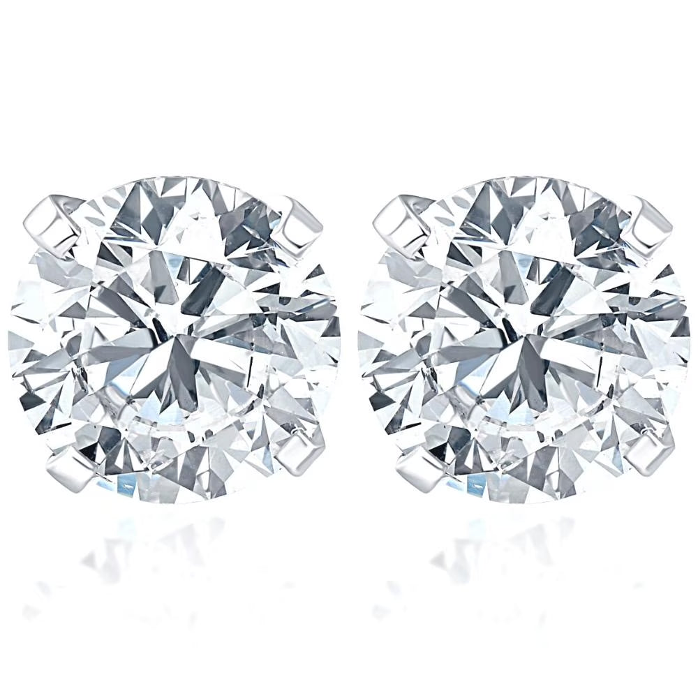Pompeii 1 Carat (Ctw) Diamond Studs in 14K White Gold Lab Grown (HI,VS)