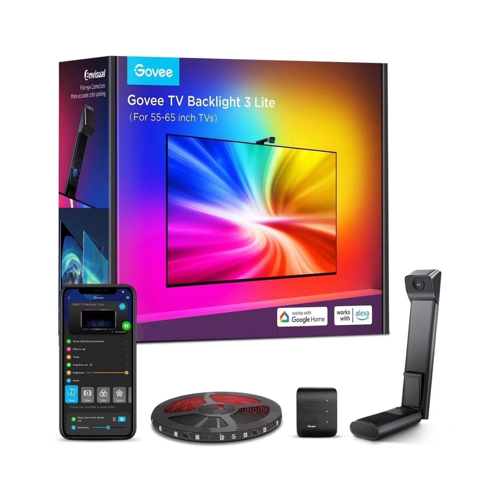 RGBICW TV Backlight 3 Lite - for 55-65 Inch Tvs - Black