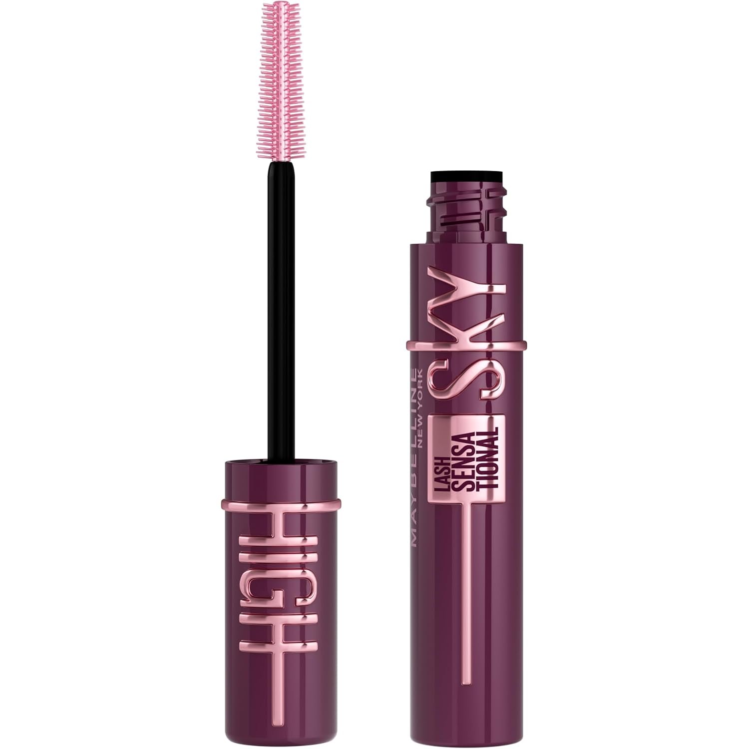 Maybelline Lash Sensational Sky High Washable Mascara, Volumizing, Lengthening, Defining, Curling, Multiplying, Buildable Mascara Make up Formula, Green Altitude, 1 Count