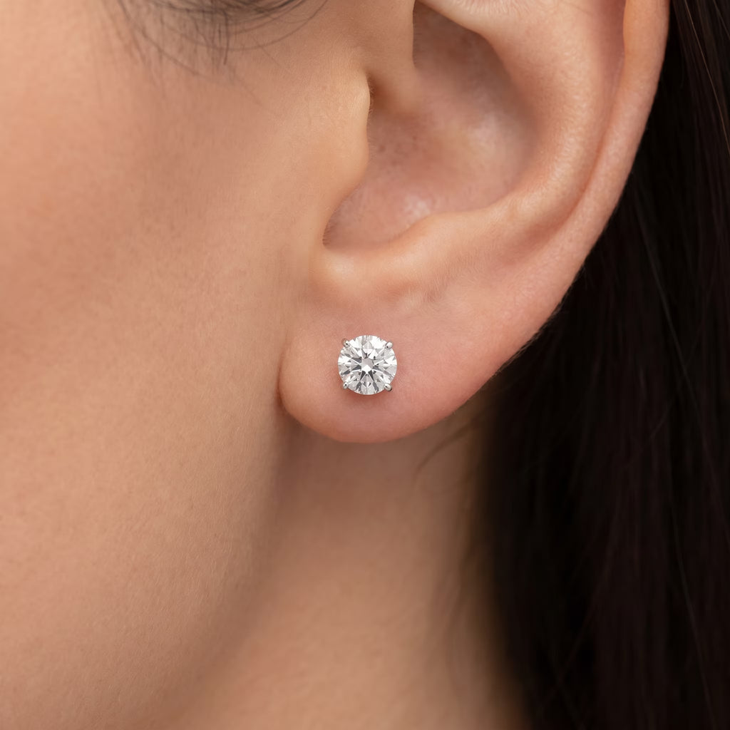 Pompeii 1 Carat (Ctw) Diamond Studs in 14K White Gold Lab Grown (HI,VS)