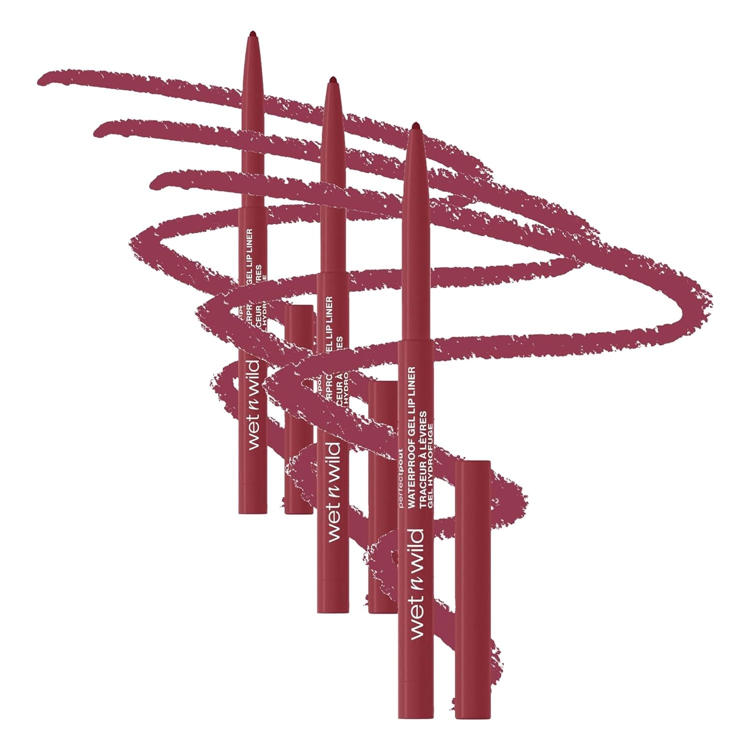 Wet N Wild Lip Liner Perfect Pout Matte Retractable Gel Lip Liner Pencil, Plum Together
