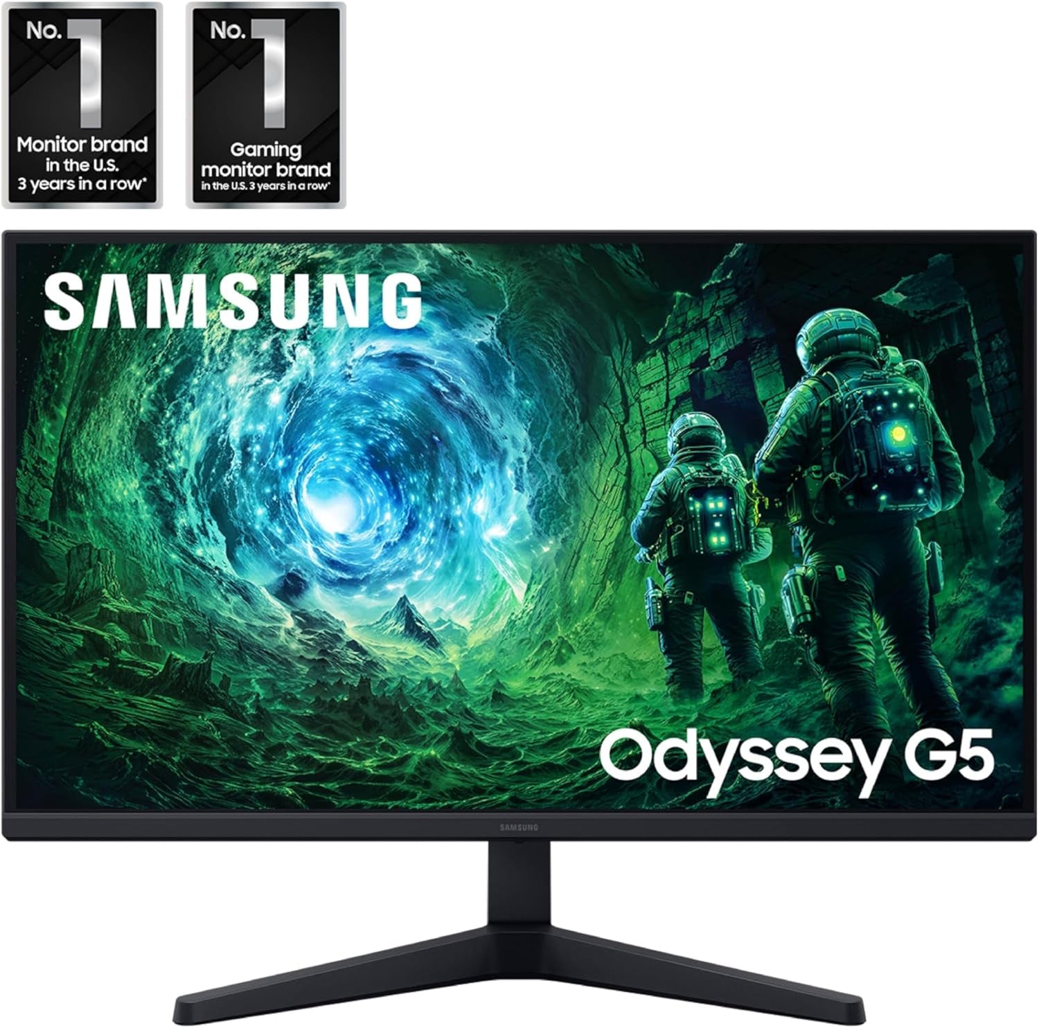 SAMSUNG 27” Odyssey G5 G53F QHD Resolution Gaming Monitor, HDR10, 200Hz Refresh Rate, IPS Panel, AMD Freesync™ Premium, Black Equalizer, Auto Source Switch, LS27FG532ENXZA